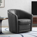 Natuzzi Cora Top Grain Leather Swivel Chair