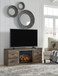Trinell - TV Stand With Electric Fireplace - Brown