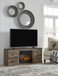 Trinell - Brown - TV Stand With Electric Fireplace