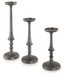 Eravell - Pewter Finish - Candle Holder Set (Set of 3)