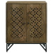 Zaria - 2 Door Wood Trellis Accent Storage Cabinet - Brown