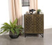 Zaria - 2 Door Wood Trellis Accent Storage Cabinet - Brown