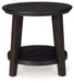 Celamar - Dark Brown - Round End Table