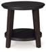 Celamar - Dark Brown - Round End Table