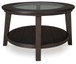 Celamar - Dark Brown - Oval Cocktail Table