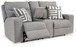 Biscoe - Pewter - Power Reclining Loveseat With Console /Adj Headrest