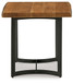 Fortmaine - Brown / Black - Rectangular End Table