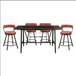 5566-36RD-Set Dining Room Set Appert Red Collection by Homelegance