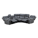 SET-9377GRY-6 Gabriel Reclining Sectional in Faux Leather Homelegance