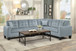 9957NGY*SC Lantana Gray Sectional Homelegance