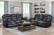 9388GRY Fabian Reclining Set in Faux Leather Homelegance