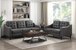 9489GRY Mallory Living Room Set in Microfiber Homelegance