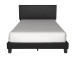 Alana Black Platform Bed in Faux Leather