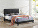 Alana Black Platform Bed in Faux Leather by Happy Homes