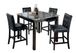 Claro Counter Dining Room Set in Black by Happy Homes