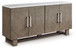 Loyaska - Grayish Brown / White - Extra Large TV Stand