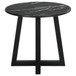 Skylark - Round End Table With Marble-like Top - Letizia And Light Oak