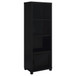 Jupiter - 3-shelf Media Tower Bookcase With Storage Cabinet - Black