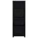 Jupiter - 3-shelf Media Tower Bookcase With Storage Cabinet - Black