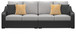Beachcroft - Black / Light Gray - 2-Piece Outdoor Loveseat with Cushion