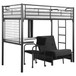 Jenner - Twin Futon Workstation Loft Bed And Futon Pad - Black