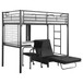 Jenner - Twin Futon Workstation Loft Bed And Futon Pad - Black