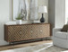 Dreggan - Brown / Gold Finish - Accent Cabinet