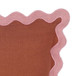 Scalloped - Edge Linen Throw Pillow - Pink / Terracotta