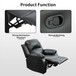 3 Piece Living Room Set Black Leather Recliner Sofa Set