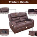 3 Piece Brown Luxury Recliner Sofa Living Room Set