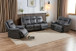 3 Piece Black Luxury Recliner Sofa Living Room Set GS4780 by G Furniture