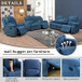 3 Piece Blue Living Room Furniture Set