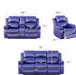 3 Piece Blue Living Room Furniture Sofa Set