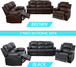 3 Piece Leather Reclining Sofa and Loveseat Chair Set