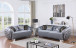 Mila Living Room Set in Velvet