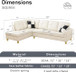 L-Shape Sofa Faux Leather Couch with Chaise in White