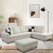 L-Shape Sofa Faux Leather Couch with Chaise in White