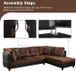 L-Shaped Sectional Couch in Brown