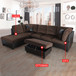 L-Shaped Sectional Couch in Brown