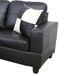 L-Shape Couch with Storage Ottoman in Black