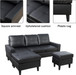 Convertible Sectional Sofa Couch in Black