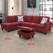 L Shape Couch with Soft Seat in Red