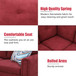 L Shape Couch with Soft Seat in Red