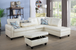 RAF L Shape Couch with Ottoman in White F09914