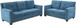 3 Piece Living Room Sofa Couch Set in Blue