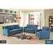3 Piece Living Room Sofa Couch Set in Blue
