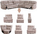 Multifunction Recliner Seating in Tan