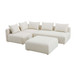 Hangover - 4-Piece Boucle Modular Chaise Sectional - Cream