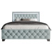 Zara Blue Platform Bed in Fabric