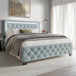 Zara Blue Platform Bed in Fabric HH280 by Happy Homes